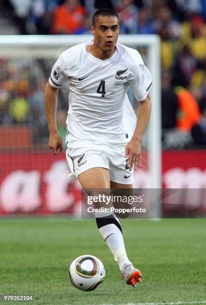 Winston Reid of New Zealand in action during the FIFA World Cup Group F match between Italy and New Zealand at the Mbombela Stadium on June 20, 2010...