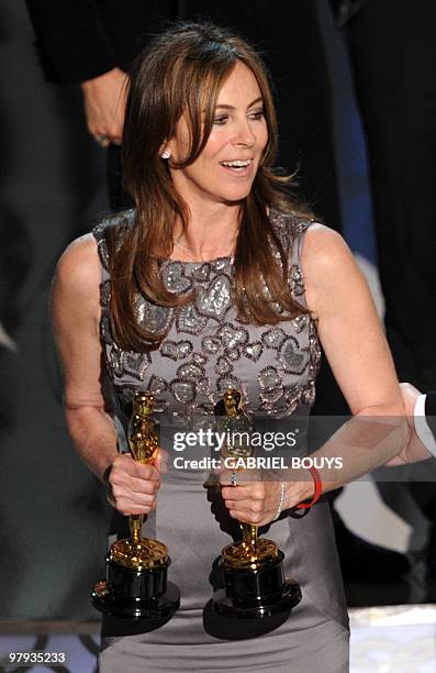 Winner for Best Director and Best Picture Kathryn Bigelow for "The Hurt Locker" gives her acceptance speech at the 82nd Academy Awards at the Kodak...
