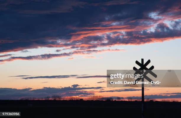 atardecer desde el tren /sunset from the train - tren stock pictures, royalty-free photos & images
