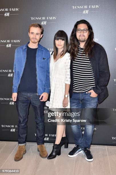 Lulu Gainsbourg , his companion Lilou and guest attends the H&M Flagship Opening Party as part of Paris Fashion Week on June 19, 2018 in Paris,...