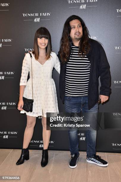 Lulu Gainsbourg , his companion Lilou attend the H&M Flagship Opening Party as part of Paris Fashion Week on June 19, 2018 in Paris, France.