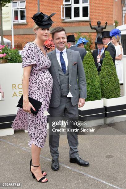 Ali Astall and Declan Donnelly attend day 2 of Royal Ascot at Ascot Racecourse on June 20, 2018 in Ascot, England.