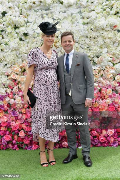 Ali Astall and Declan Donnelly attend day 2 of Royal Ascot at Ascot Racecourse on June 20, 2018 in Ascot, England.