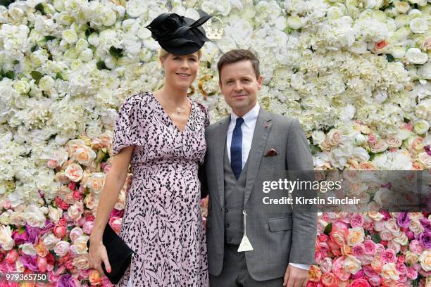 Ali Astall and Declan Donnelly attend day 2 of Royal Ascot at Ascot Racecourse on June 20, 2018 in Ascot, England.