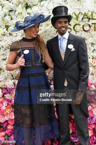 Sir Mo Farah and Tania Nell on day 2 of Royal Ascot at Ascot Racecourse on June 20, 2018 in Ascot, England.