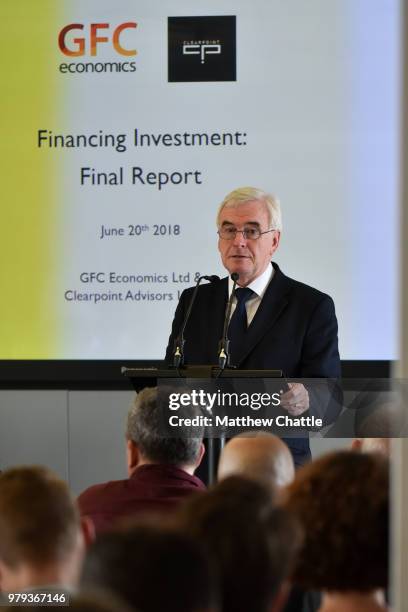 Labour Party Shadow Chancellor John McDonnell launches 'Financing Investment' Final Report, by the economist Graham Turner of GFC Economics outlining...