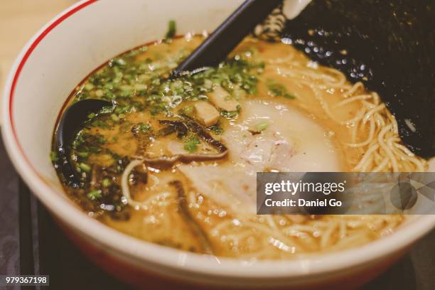 miso tonkotsu ramen - miso ramen stock pictures, royalty-free photos & images