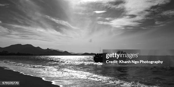 fishing boat in the central of vietnam - mid section stock pictures, royalty-free photos & images