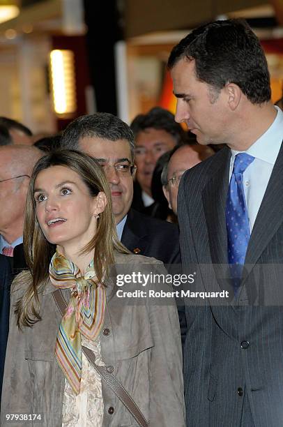 Prince Felipe and Princess Letizia of Spain attend 'Alimentaria 2010' at the Fira Gran 2 on March 22, 2010 in Barcelona, Spain.