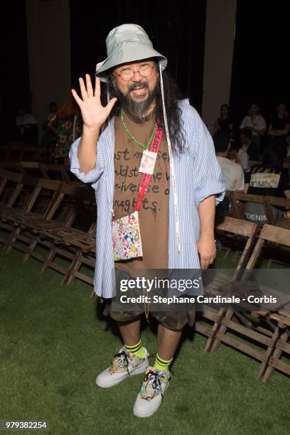 Artist Takashi Murakami attends the Off-White Menswear Spring/Summer 2019 show as part of Paris Fashion Week Week on June 20, 2018 in Paris, France.