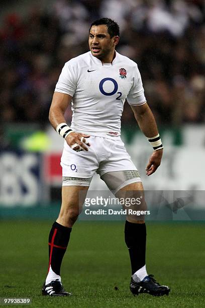 Riki Flutey of England looks on during the RBS Six Nations Championship match between France and England at the Stade de France on March 20, 2010 in...