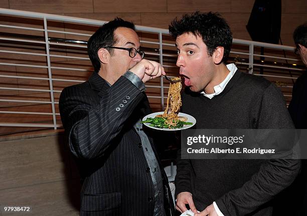 Sundance Film Festival director John Cooper and actor Josh Radnor eat at the Best of the 2010 Sundance Film Festival's L.A. Benefit screening of...