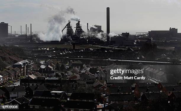 Steam and smoke rises from the steel works on March 22, 2010 in Port Talbot, Wales. According to report by a cross party group of MPs air pollution...