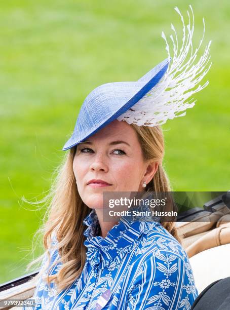 Autumn Phillips arrives by carriage during Royal Ascot Day 2 at Ascot Racecourse on June 20, 2018 in Ascot, United Kingdom.