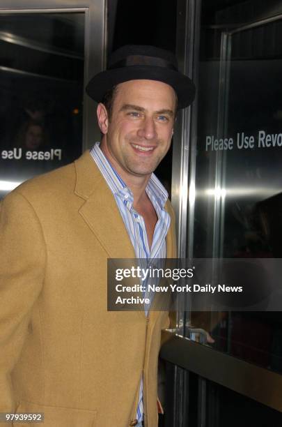 Christopher Meloni arrives at the Museum of Modern Art for the New York premiere of the movie "Thank You for Smoking."