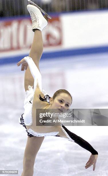 Sasha Cohen finishes second January 10, 2004 in the Women's Championship at the 2004 State Farm U. S. Figure Skating Championships at Philips Arena,...