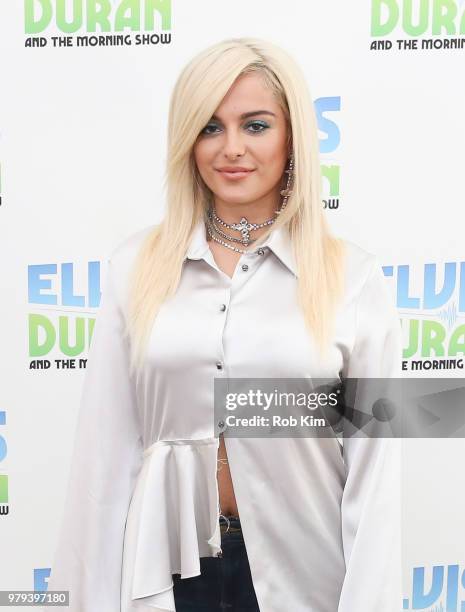 Bebe Rexha visits "The Elvis Duran Z100 Morning Show" at Z100 Studio on June 20, 2018 in New York City.