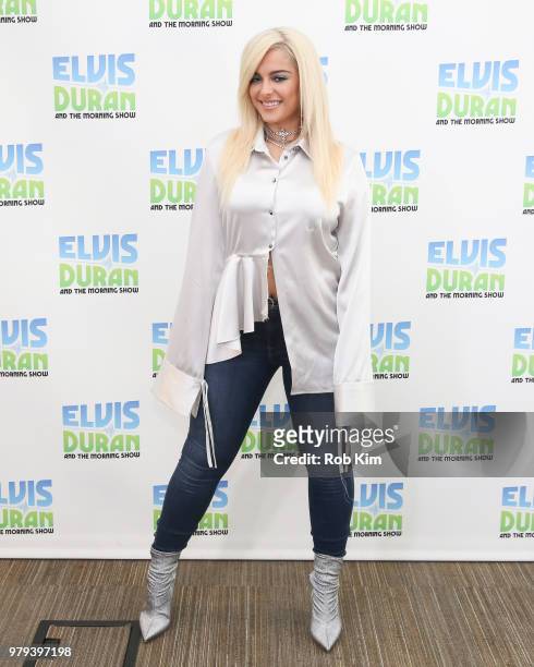 Bebe Rexha visits "The Elvis Duran Z100 Morning Show" at Z100 Studio on June 20, 2018 in New York City.