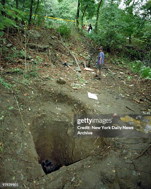 Chilling view of the earthen pit where kidnap victim Harvey Weinstein used his Marine know-how to endure.