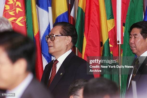 China's President Jiang Zemin arrives for luncheon of world leaders attending the United Nations Millennium Summit.