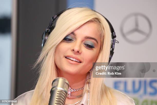 Bebe Rexha visits "The Elvis Duran Z100 Morning Show" at Z100 Studio on June 20, 2018 in New York City.