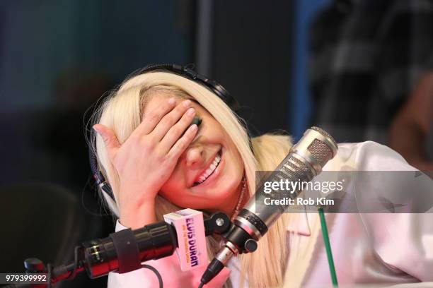 Bebe Rexha visits "The Elvis Duran Z100 Morning Show" at Z100 Studio on June 20, 2018 in New York City.