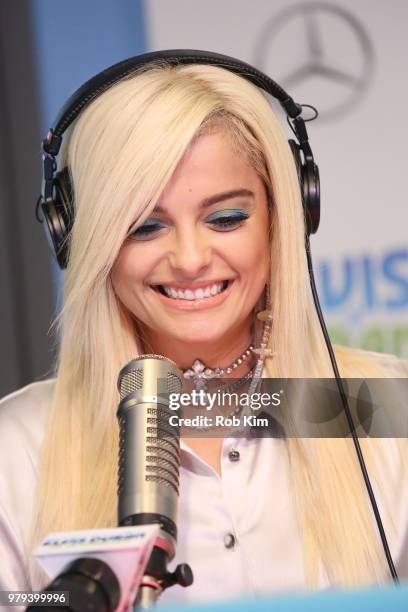 Bebe Rexha visits "The Elvis Duran Z100 Morning Show" at Z100 Studio on June 20, 2018 in New York City.