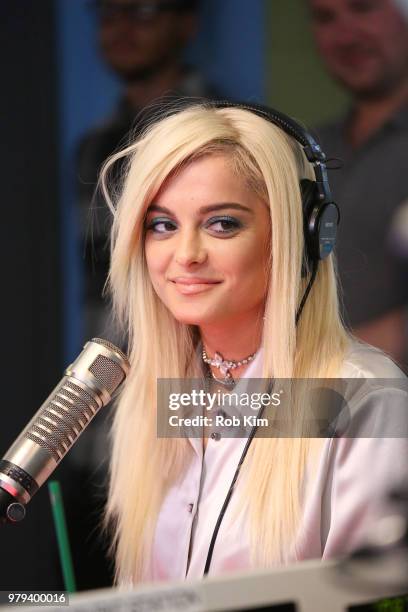 Bebe Rexha visits "The Elvis Duran Z100 Morning Show" at Z100 Studio on June 20, 2018 in New York City.