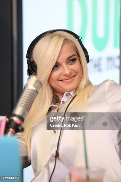 Bebe Rexha visits "The Elvis Duran Z100 Morning Show" at Z100 Studio on June 20, 2018 in New York City.