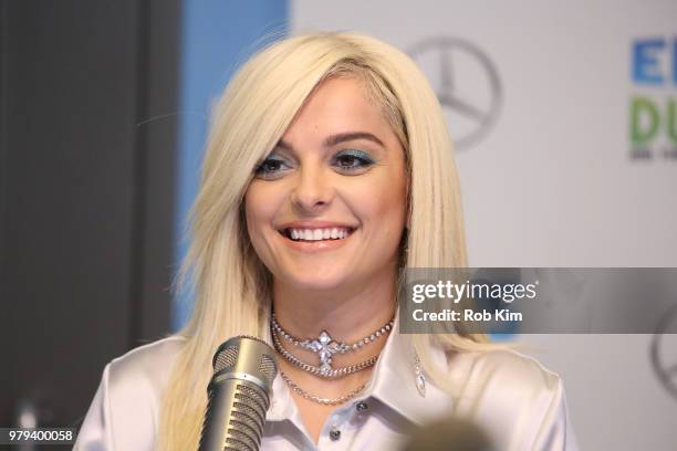 Bebe Rexha visits "The Elvis Duran Z100 Morning Show" at Z100 Studio on June 20, 2018 in New York City.