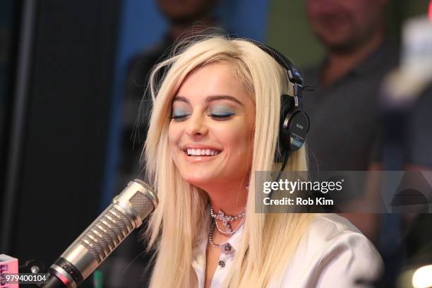 Bebe Rexha visits "The Elvis Duran Z100 Morning Show" at Z100 Studio on June 20, 2018 in New York City.