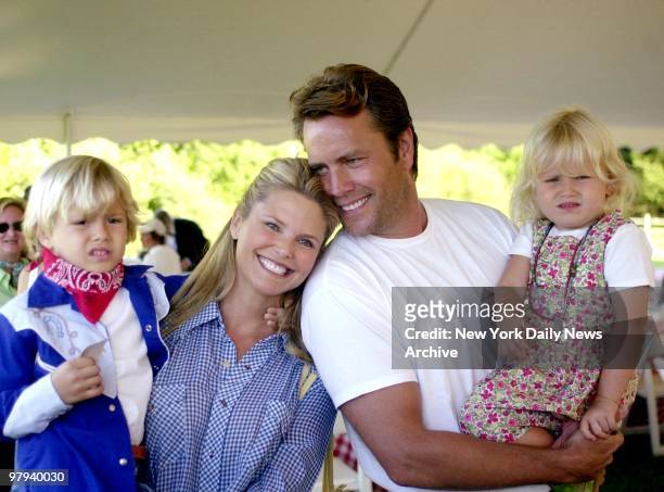 Chistie Brinkley and husband Peter Cook are on hand with son Jack and daughter Sailor at Western Family Day in Water Mill, L.I. The outing was a...