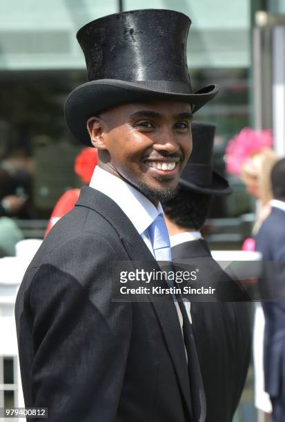 Sir Mo Farah on day 2 of Royal Ascot at Ascot Racecourse on June 20, 2018 in Ascot, England.
