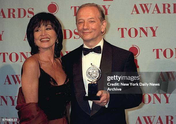 Chita Rivera with winner Jonathan Tunick, Best Orchestration, at the Tony Awards.