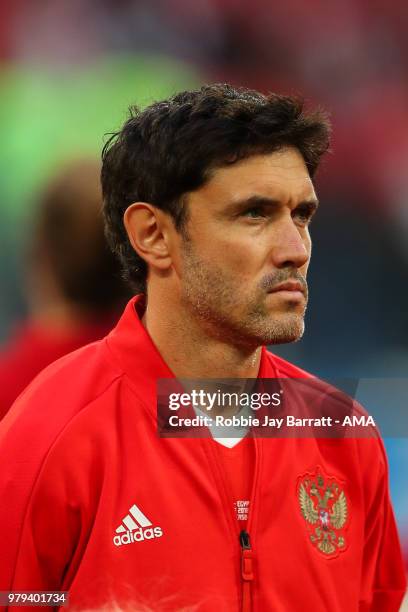 Yury Zhirkov of Russia during the 2018 FIFA World Cup Russia group A match between Russia and Egypt at Saint Petersburg Stadium on June 19, 2018 in...