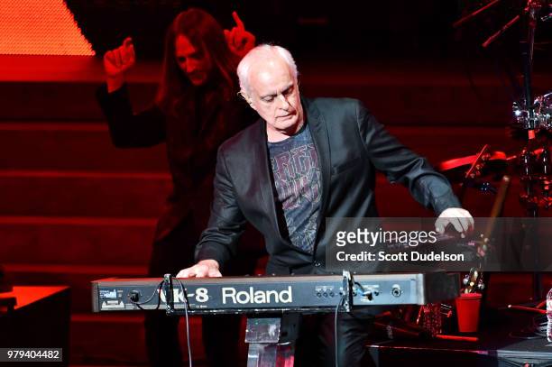Rock and Roll Hall of Fame member Tony Kaye, founding member of the classic rock band Yes, performs onstage as a special guest during the band's 50th...