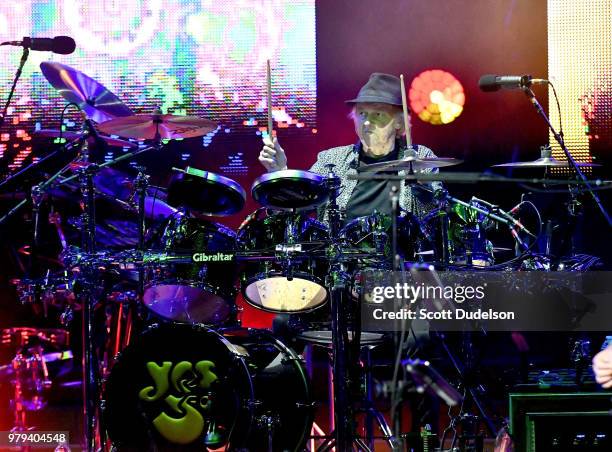 Rock and Roll Hall of Fame member Alan White, drummer of the classic rock band Yes, performs onstage as a special guest during the band's 50th...