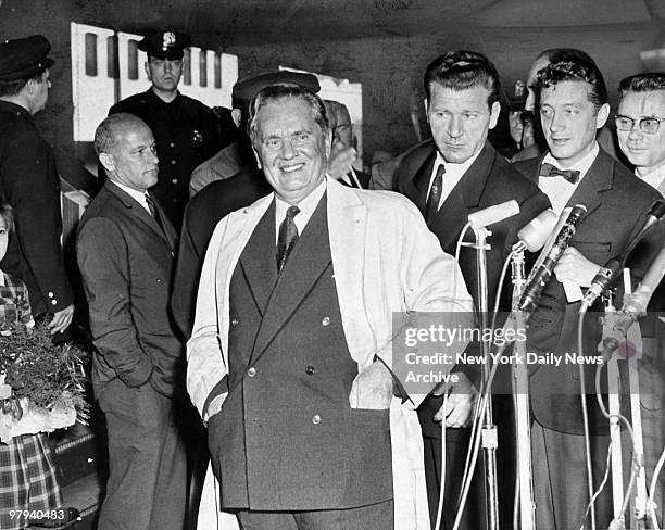 Yugoslavia's President Tito as he prepares to set sail on the Leonardo Da Vinci from New York after a session of the United Nations.
