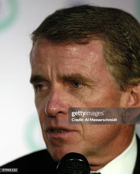 Tour commissioner Tim Finchem at a press conference at the Bay Hill Invitational, Orlando, Florida, March 17, 2004.