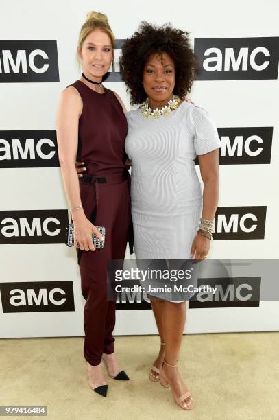 Actors Jenna Elfman and Lorraine Touissant attend the AMC Summit at Public Hotel on June 20, 2018 in New York City.