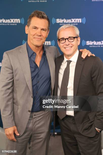 Actor Josh Brolin and Editorial Director of People & Entertainment Weekly Jess Cagle visit the SiriusXM Studios on June 20, 2018 in New York City.