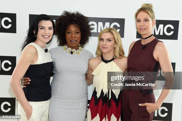 Julianna Margulies, Lorraine Touissant, Rhea Seehorn, and Jenna Elfman attend the AMC Summit at Public Hotel on June 20, 2018 in New York City.