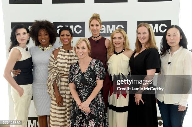 Julianna Margulies, Lorraine Touissant, Tamron Hall, Marti Noxon, Jenna Elfman, Rhea Seehorn, Melissa Bernstein, and Angela Kang attend the AMC...