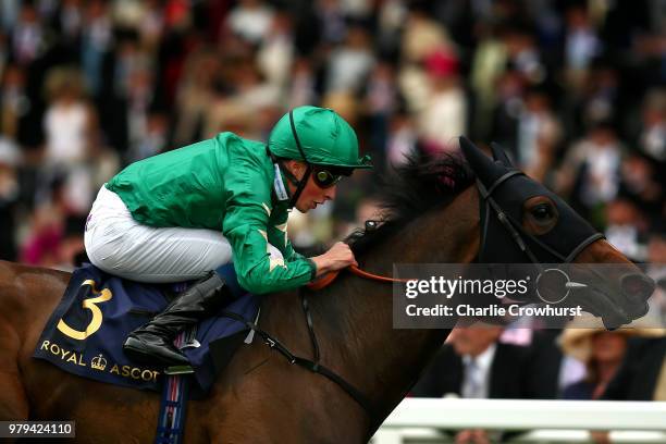 William Buick rides Aljazzi to win The Duke of Cambridge Stakes on day 2 of Royal Ascot at Ascot Racecourse on June 20, 2018 in Ascot, England.