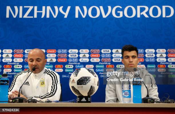 Jorge Sampaoli coach of Argentina speaks during a press conference at Nizhny Novgorod Stadium on June 20, 2018 in Nizhniy Novgorod, Russia.