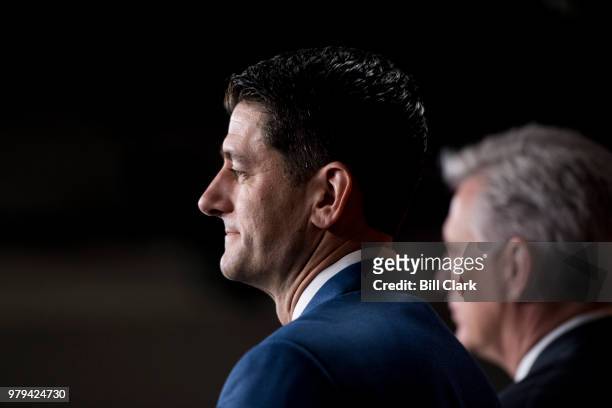 Speaker of the House Paul Ryan, R-Wisc., left, and House Majority Leader Kevin McCarthy, R-Calif., participate in the House GOP leadership press...