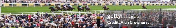 William Buick riding Aljazzi win The Duke of Cambridge Stakes on day 2 of Royal Ascot at Ascot Racecourse on June 20, 2018 in Ascot, England.