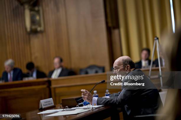 Wilbur Ross, U.S. Commerce secretary, speaks during a Senate Finance Committee hearing on current and and proposed tariff actions in Washington,...