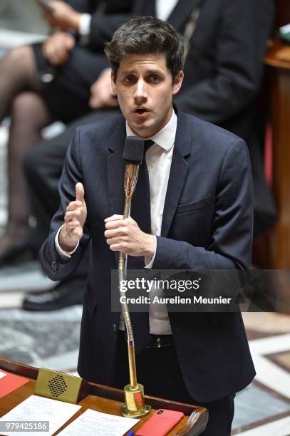 Julien Denormandie French Minister of State, attached to the Minister of Territorial Cohesion answers deputies during the weekly session of questions...