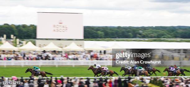 William Buick riding Aljazzi win The Duke of Cambridge Stakes on day 2 of Royal Ascot at Ascot Racecourse on June 20, 2018 in Ascot, England.